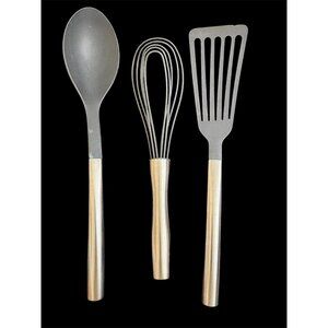 Williams Sonoma Cooking Utensil Lot Of 3 Fish Spatula Flat Whisk Nonstick Spoon
